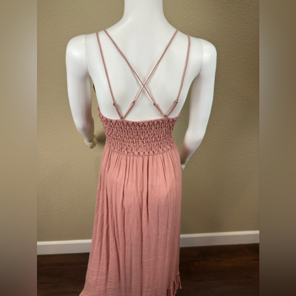 NWT FP Free People One Adella Maxi Slip Dress $128 Rose Pink - Picture 9 of 12